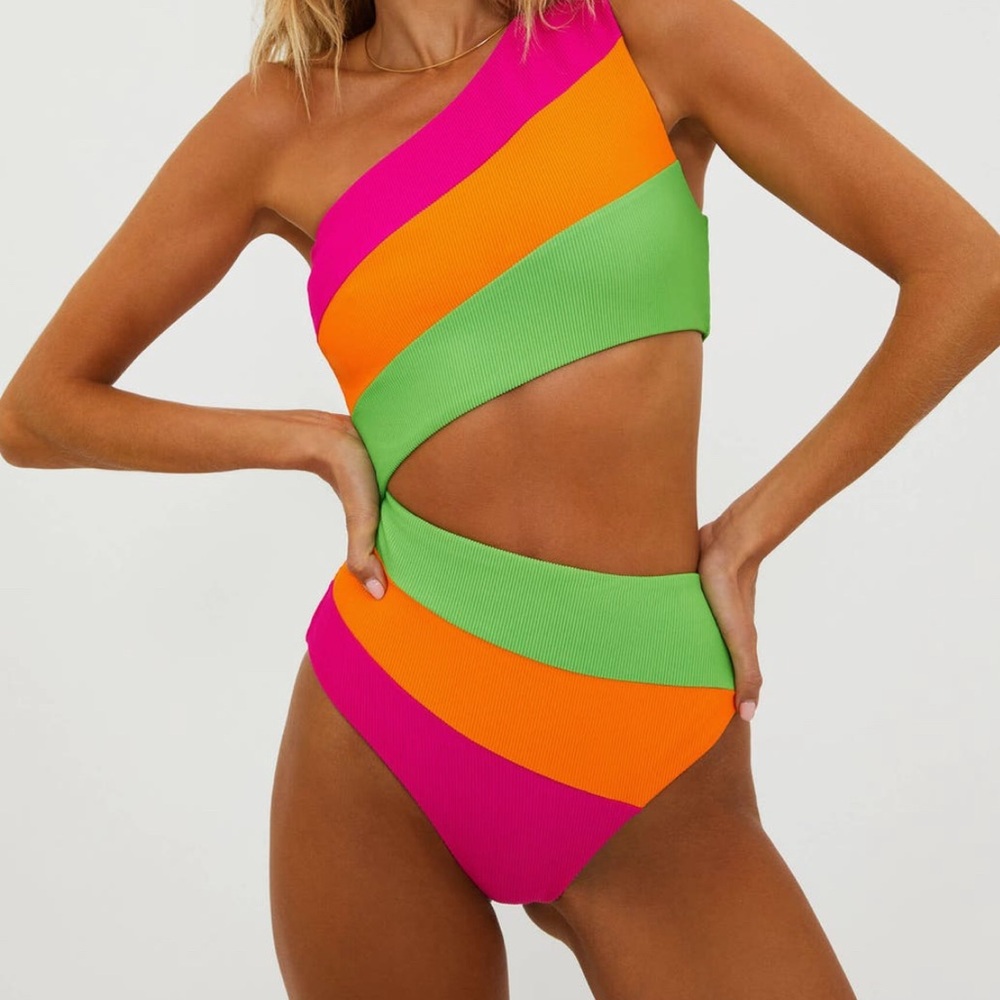 Beach Riot Joyce One-Shoulder Asymmetrical Swimsuit - NWT